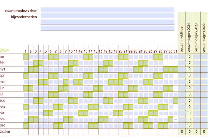 Download de verzuimkaart 2024